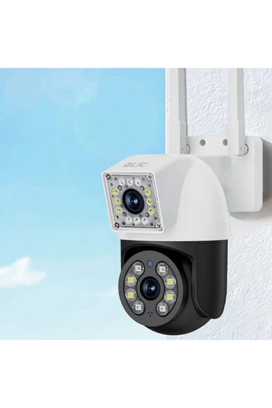 Çift Lensli Akıllı IP Kamera Full Hd 1080P Wifi Haraket Takip Gece Görüş Intercom IP66 Su Geçirmez - Resim 3