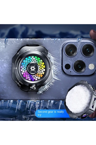 Telefon Tablet Soğutucu Oyuncu Fanı -15 Derece Gösterge Mıknatıslı Sessiz Telefon Soğutucusu ürün görseli