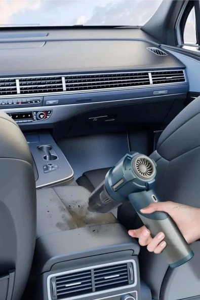 Kablosuz Taşınabilir Araç İçi El Süpürgesi 15000PA Güçlü Vakum ve Üfleme - Resim 5