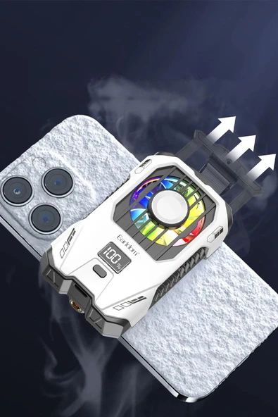 Şarjlı Gaming Telefon Soğutma Fanı Derece Göstergeli Radyatör Sessiz Bataryalı Telefon Soğutucu - 4