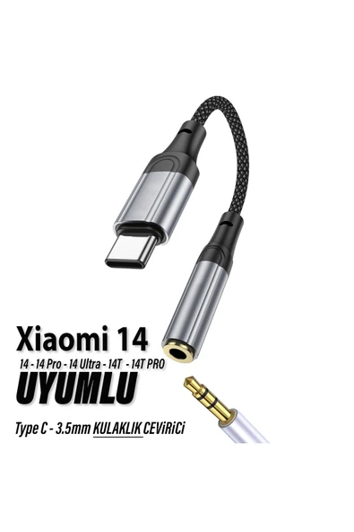 Mi 14 - 14T Pro - 14 Ultra - 14T Uyumlu Kulaklık Dönüştürcü Type C AUX Çevirici ürün görseli