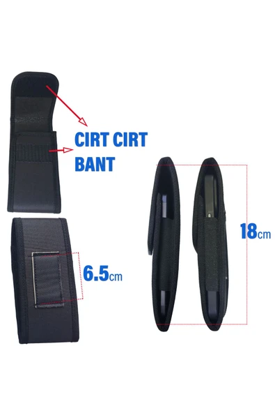 Bele Takılan Kemer Kılıfı Lastikli 18cm x 7.8cm Telefon Boy Bel Çantası - Resim 5
