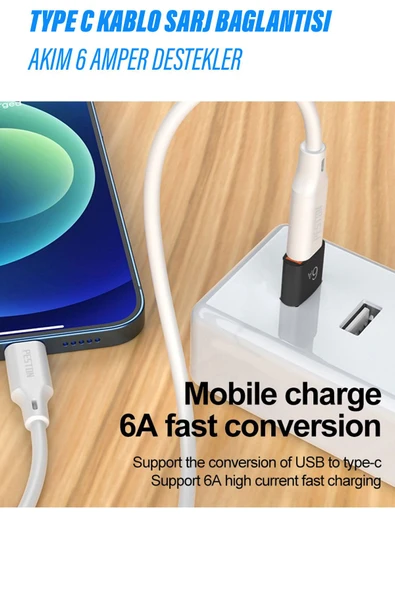 USB TYPE-C Çevirci OTG Dönüştürcü USB erkek TYPE C dişi Çevirci Şarj İçin Uyumlu 6A USB 3.0 - Resim 2