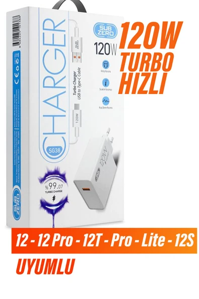 Xiaomi 12 - 12 Pro - 12T - Pro - 12 Lite - 12s Turbo Şarj Aleti 120W HIZLI şarj ve Kablosu - Resim 3