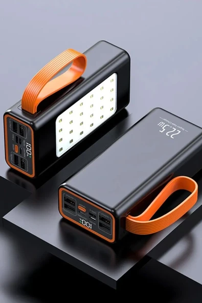 50000mAh Powerbank Hızlı Şarj 22.5W Kamp için Şarj İstasyonu Led Işıklı 4xUSB 1x Type-C/Lightning/Micro - 2