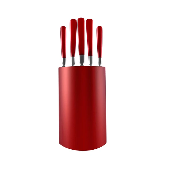 Karaca Samuray Flash Red Japon Çeliği 6 Parça Bıçak Seti Kırmızı - Resim 2