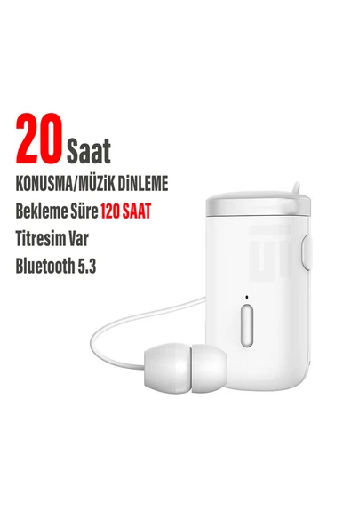 Makaralı Kulaklık Titreşimli Yaka Mandallı Makaralı Bluetooth Kulaklık 20 Saat ürün görseli