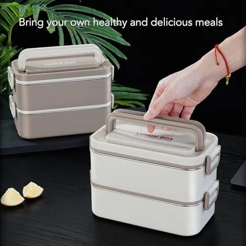 304 Paslanmaz Çelik Yemek Kabı Dikdörtgen Çift Katmanlı Yemek Kabı Öğrenci Taşınabilir Yemek Kabı - 4