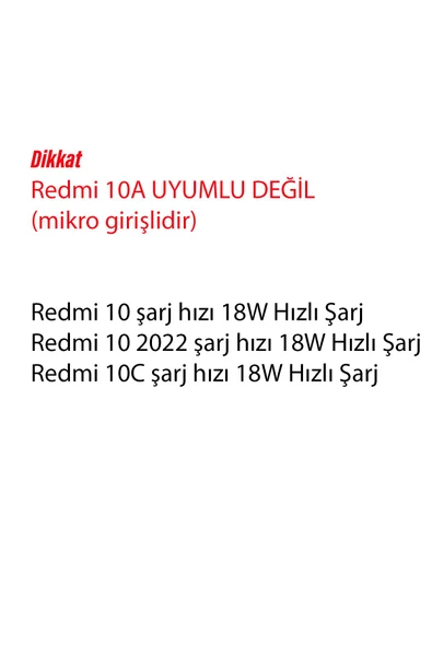 Xiaomi RedMi 10 - 10C Uyumlu Hızlı Şarj Aleti ve Kablosu Hızlı Şarj Cihazı 33W - Resim 2