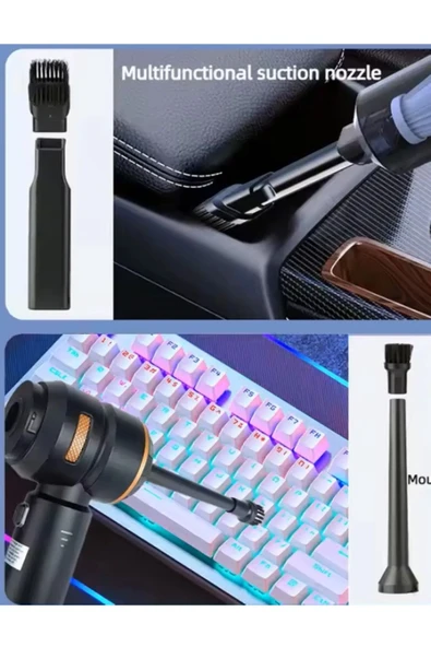 Araç Süpürgesi Kablosuz El Süpürgesi – 16000 Pa Güç, USB Type-C, Fırçasız Motor - Resim 2