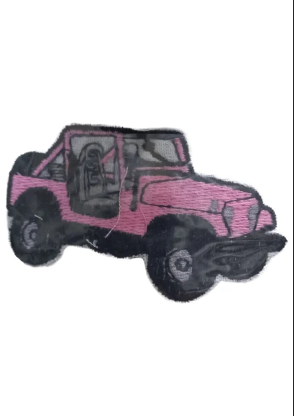 Aplike Ütü İle Yapışan Jeep pembe Arma 2,5x3 cm ürün görseli