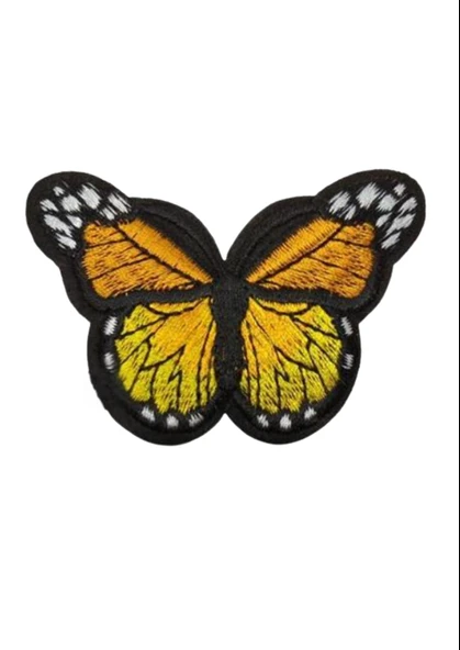 Aplike Ütü İle Yapışan Kelebek Sarı Arma 7x5 cm ürün görseli