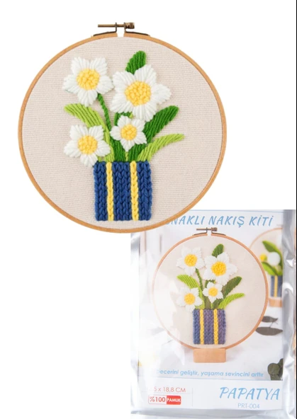 Nakış Kitleri Kasnaklı 13.5 X 18.8 cm Papatya ürün görseli