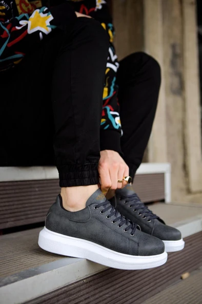 Knack Yüksek Taban Günlük Ayakkabı 044 Gri - Resim 6