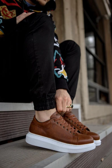 Knack Yüksek Taban Günlük Ayakkabı 044 Taba - Resim 3