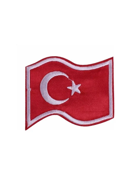 Aplike Ütü İle Yapışan Türk Bayrağı Dalgalı Arma 5x4 cm ürün görseli