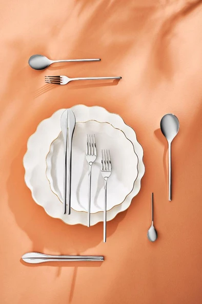 Kapadokya Premium 84 Parça 12 Kişilik Çatal Kaşık Bıçak Takımı Kutulu