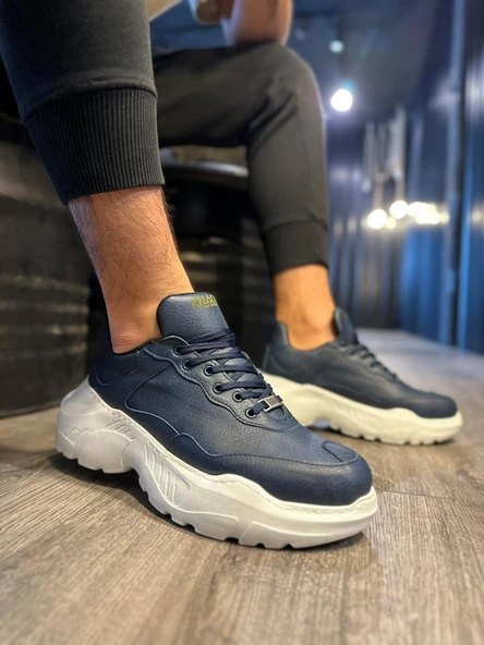 Knack Yüksek Taban Günlük Ayakkabı N75 Lacivert - Resim 3