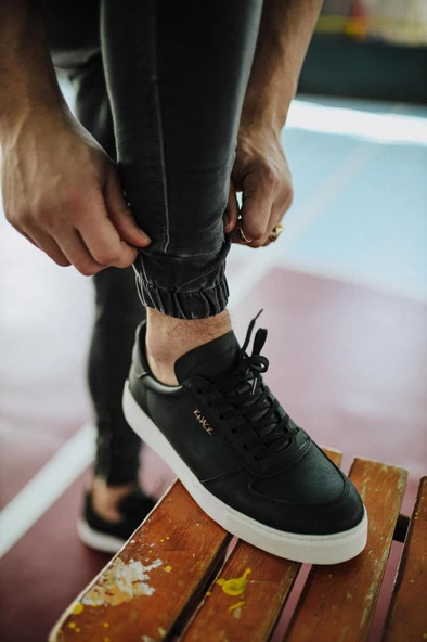 Knack Günlük Ayakkabı 666 Siyah (Beyaz Taban) - Resim 3