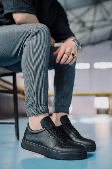 Knack Günlük Ayakkabı 666 Siyah (Siyah Taban) - Resim 3