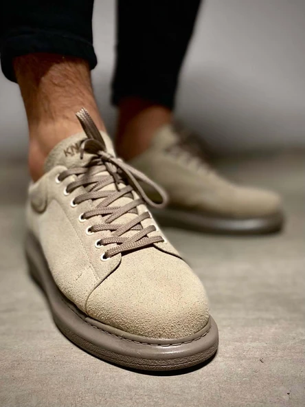 Knack Yüksek Taban Günlük Ayakkabı 044 Vizon Süet - Resim 2