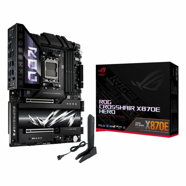 Asus ROG Crosshair X870E Hero DDR5 (8600MHz)OC M.2 HDMI/USB-C PCIe 5.0 AM5 ATX Anakart ürün görseli 1