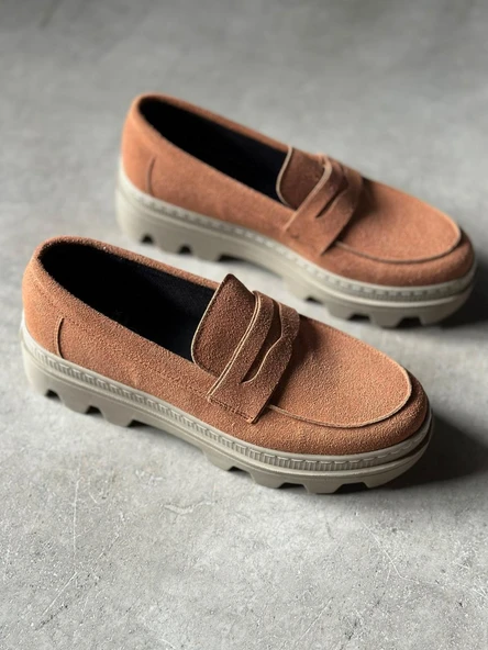 Knack Yüksek Taban Klasik Ayakkabı 779 Taba Süet - 5