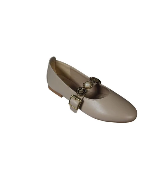 YAZKIŞ Kadın Siyah Ten Cilt Üzeri Para Baskılı Atkılı Babet - Resim 3