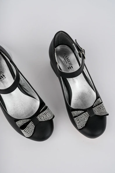 Fiyonklu Taşlı Kız Çocuk Abiye Ayakkabı - 6