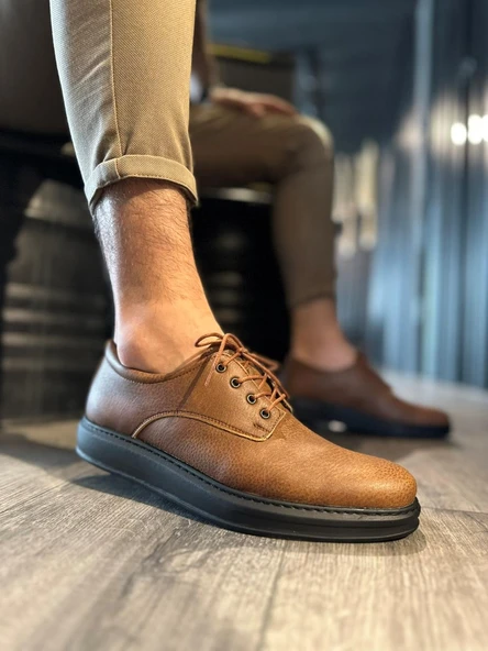 Knack Klasik Erkek Ayakkabı 001 Taba (Siyah Taban) - Resim 2