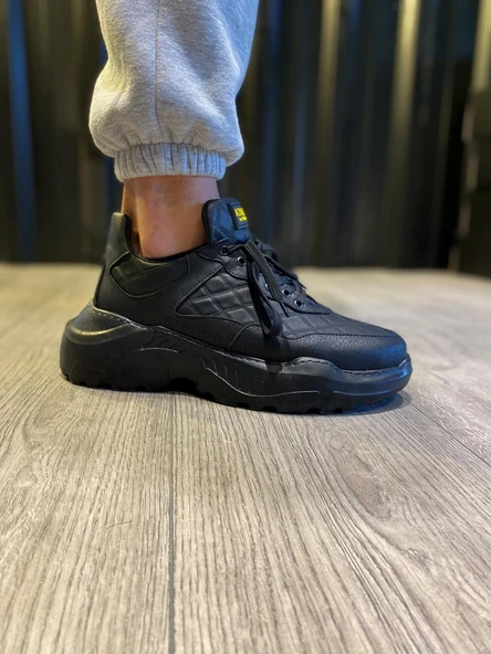 Knack Yüksek Taban Günlük Ayakkabı N75 Kapitone Siyah (Siyah Taban) ürün görseli