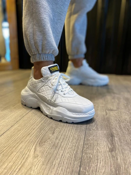 Knack Yüksek Taban Günlük Ayakkabı N75 Kapitone Beyaz - Resim 4