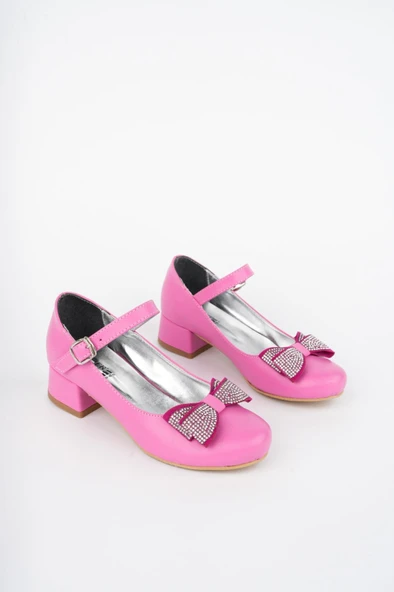 Fiyonklu Taşlı Kız Çocuk Abiye Ayakkabı - 10