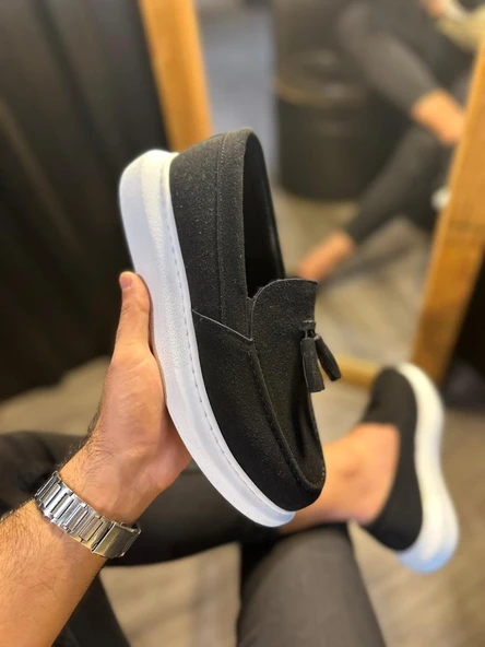 Knack Günlük Spor Klasik Ayakkabı 818 Siyah Süet (Beyaz Taban) ürün görseli