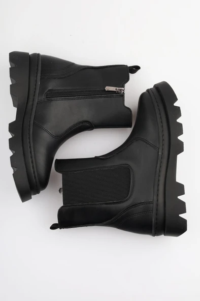 Yüksek Taban Lastikli Fermuarlı Çocuk Bot - 3