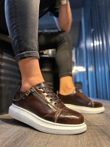 Knack Yüksek Taban Günlük Ayakkabı 555 Parlak Kahverengi ürün görseli