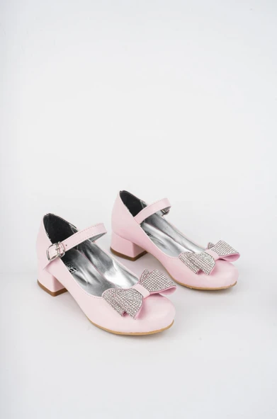Fiyonklu Taşlı Kız Çocuk Abiye Ayakkabı - 7