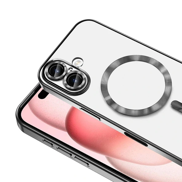 iPhone 16 Kılıf Kamera Korumalı M-safe Wireless Şarj Özellikli Demre Kapak - Resim 4