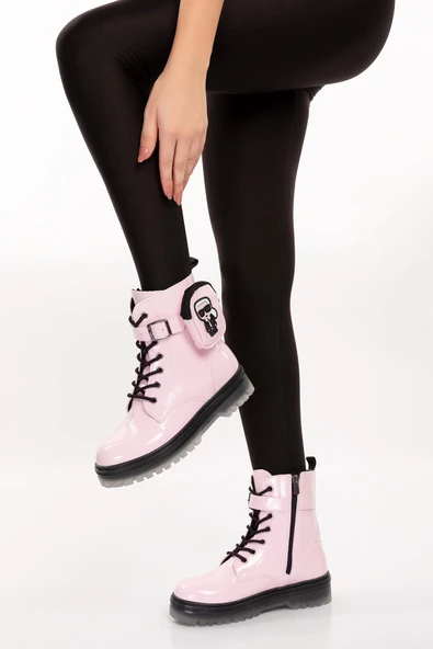 Şeker Pembesi Fermuarlı Cep Detaylı Kız Çocuk Botu - 3