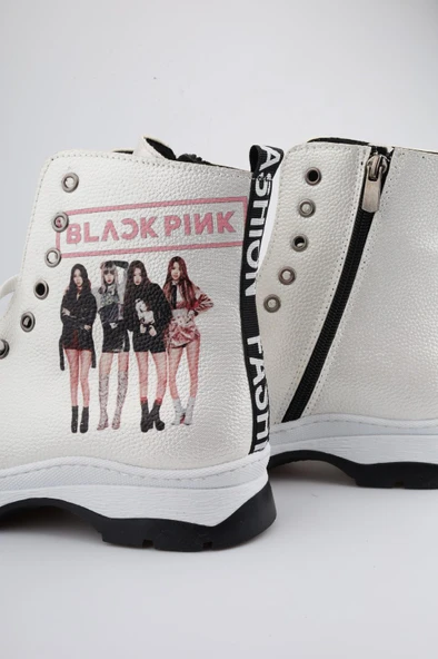 Sedef BlackPink Fermuarlı Kız Çocuk Botu - 4