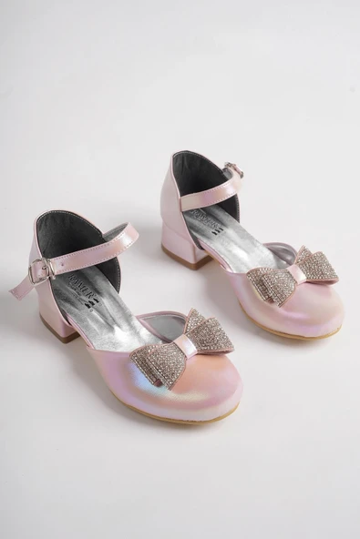 Fiyonklu Karnıyarık Kız Çocuk Abiye Ayakkabı - 8