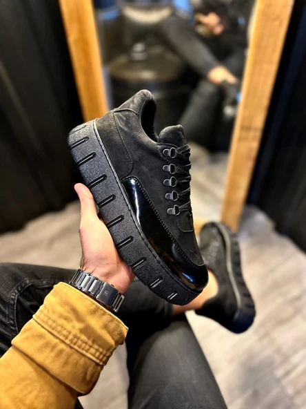 Knack Yüksek Taban Günlük  Ayakkabı 600 Siyah (Siyah Taban) ürün görseli