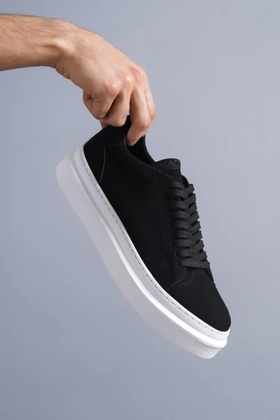 Knack Günlük Ayakkabı 421 Siyah Süet (Beyaz Taban) - Resim 3