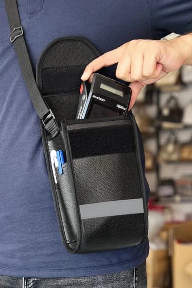 2 Adet Pos Cihazı Çantası Yazar Kasa Taşıma Çantası Suni Deri Su Geçirmez - Resim 3