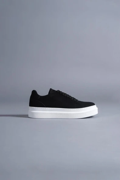 Knack Günlük Ayakkabı 421 Siyah Süet (Beyaz Taban) - Resim 2