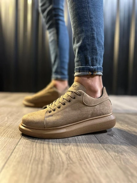 Knack Yüksek Taban Günlük Ayakkabı 044 Camel (Süet) - Resim 2