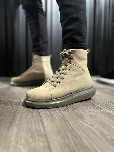 Knack Yüksek Taban Ayakkabı B-080 Vizon Süet - 2
