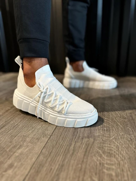 Knack Yüksek Taban Günlük Ayakkabı 1025 Beyaz - Resim 4