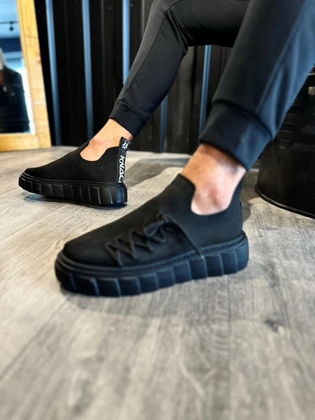 Knack Yüksek Taban Günlük Ayakkabı 1025 Siyah (Siyah Taban) - 3