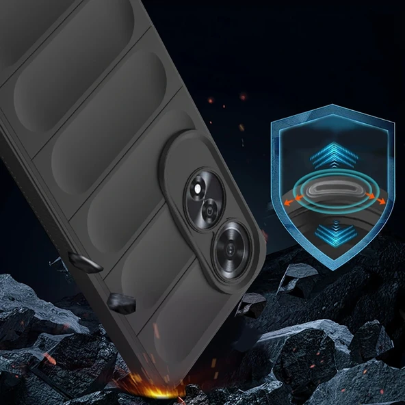 Oppo A60 Kılıf Esnek TPU Oyuklu Arka Yüzey Tasarımlı Etnik Silikon Kapak - Resim 5